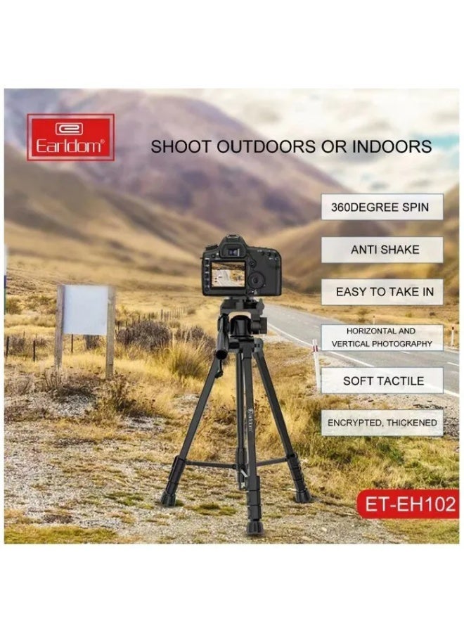 Earldom EH102 Outdoor Portable Tripod for Video Cameras, Phone and Camera Black - Image 3
