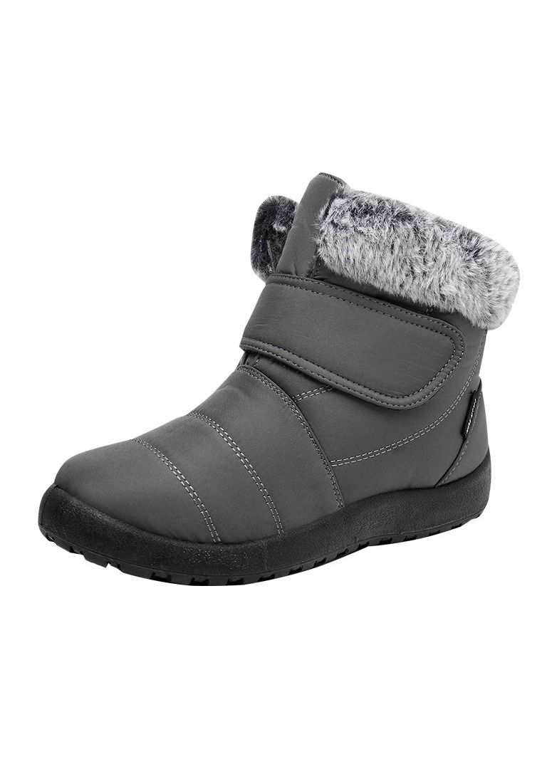 Loquat Women's Warm Plush And Thick Waterproof Cotton Boots Grey