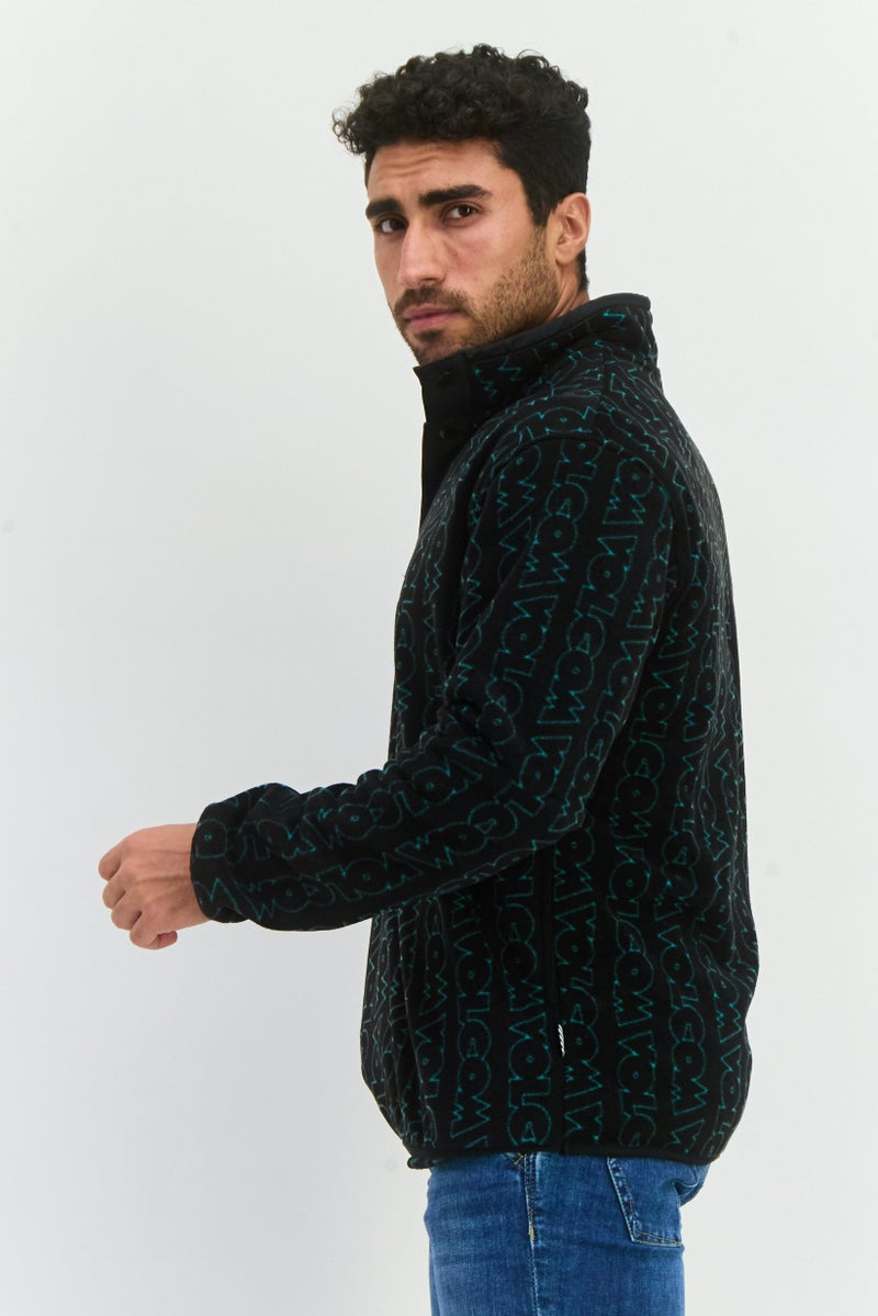 Volcom Men Allover Print Fleece Sweatshirts, Black  - Image 2