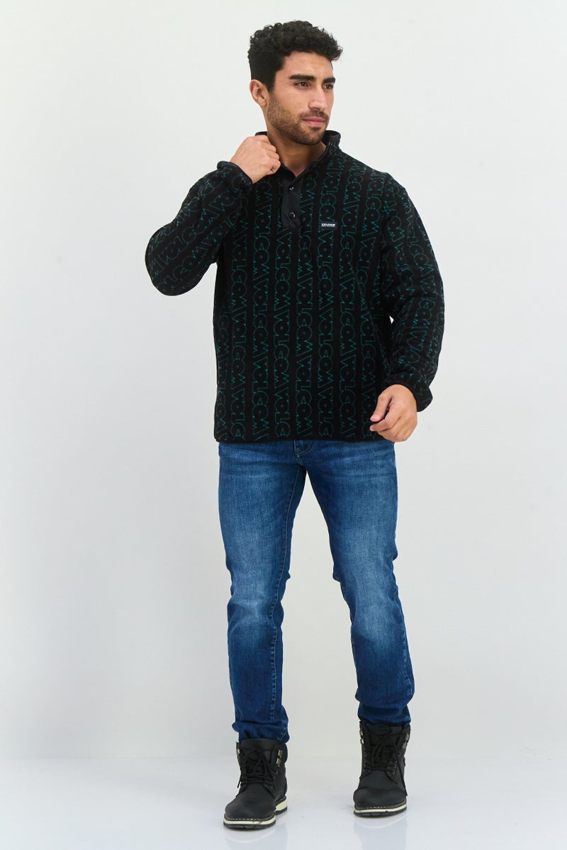 Volcom Men Allover Print Fleece Sweatshirts, Black  - Image 4