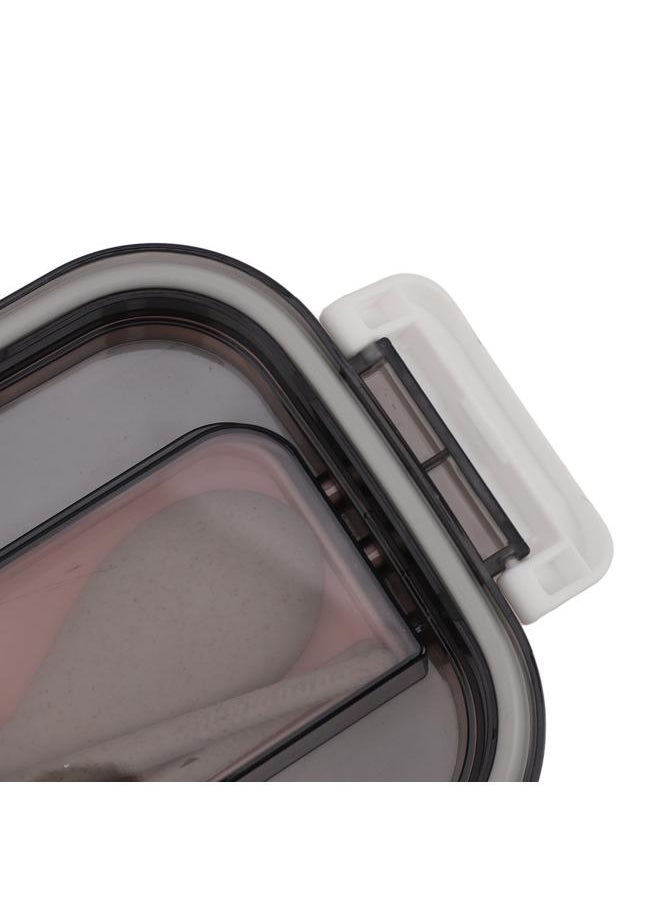 Thoraya 304 Stainless Steel Bento Box Adult Lunch Box Single Layer Microwave Safe Portable Split Bento Box for Students Office Workers Light Pink  - Image 5
