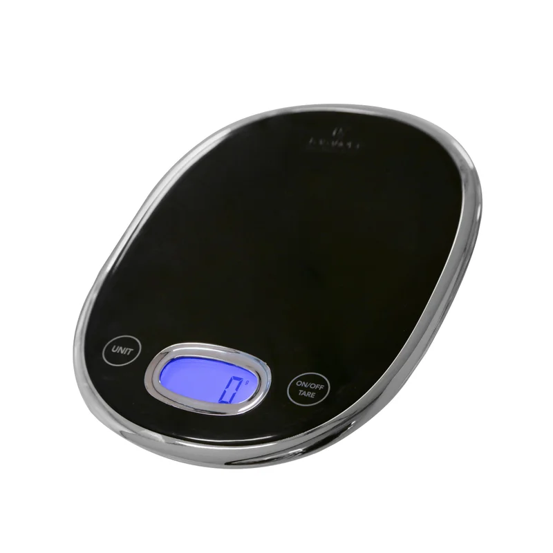 Simply Kitchen Digital Kitchen Scale Flat 5Kg Trazzi Black Black And Chrome