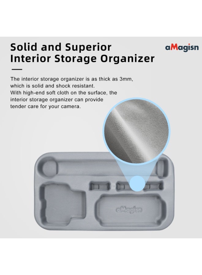 aMagisn Slim Protective Storage Case Compatible with DJI Osmo Action 5 Pro/4/3 – Lightweight Travel Carrying Bag with Removable Insert, Dual-Layer Mesh, Anti-Shock Lining, for Accessories & Camera - Image 5