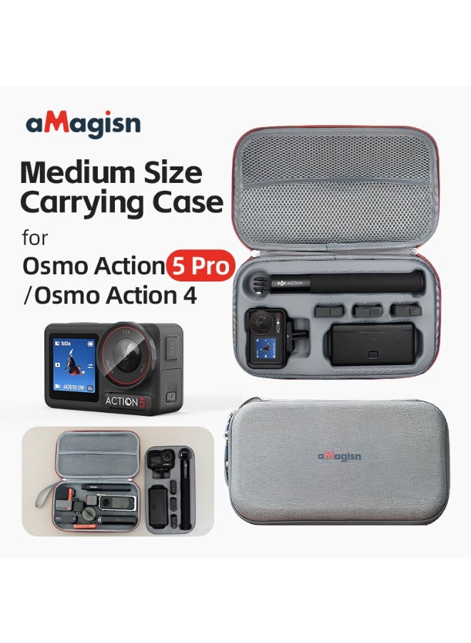 aMagisn Slim Protective Storage Case Compatible with DJI Osmo Action 5 Pro/4/3 – Lightweight Travel Carrying Bag with Removable Insert, Dual-Layer Mesh, Anti-Shock Lining, for Accessories & Camera - Image 1