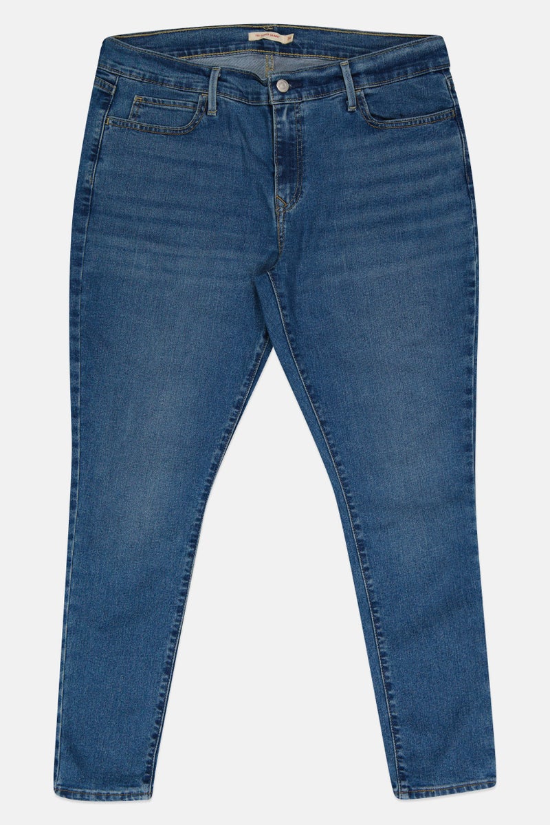Levi's جينز نسائي سوبر سكينى مغسول وقابل للتمدد، أزرق - Image 2