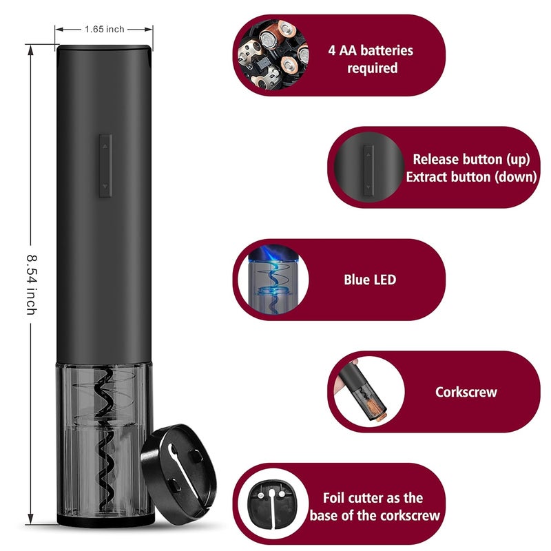 NIYANTA Electric Wine Opener Rechargeable Automatic Corkscrew Stainless Steel Wine Bottle Openers with Foil Cutter and LED Indicator Light Best Gift for Wine Lovers  - Image 2