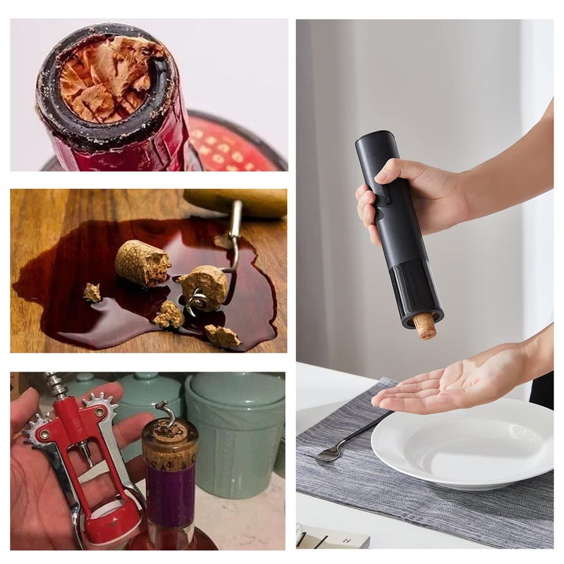NIYANTA Electric Wine Opener Rechargeable Automatic Corkscrew Stainless Steel Wine Bottle Openers with Foil Cutter and LED Indicator Light Best Gift for Wine Lovers  - Image 4