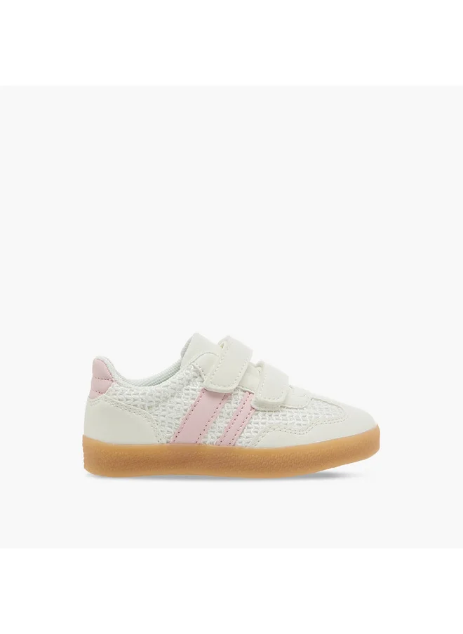 JUNIORS Girls Panelled Sneakers with Hook and Loop Closure