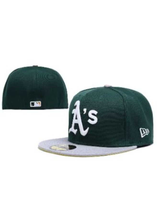 NEW ERA Oakland Athletics Green and Gray Snapback Cap with Embroidered "A's" Logo and MLB Patch-size59.6cm