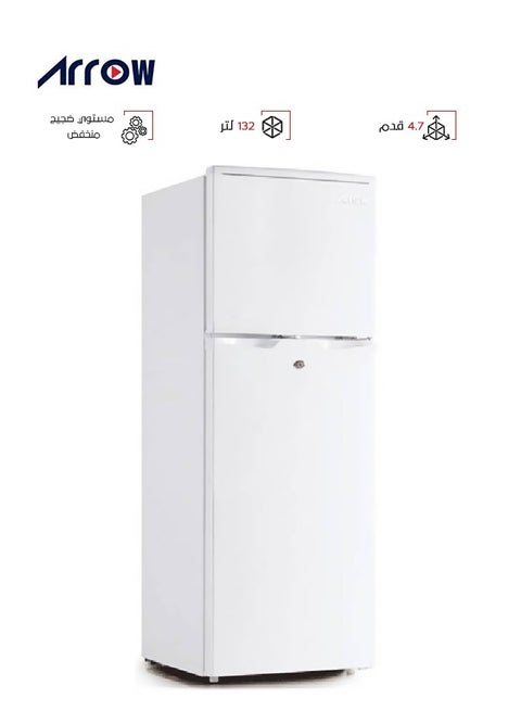 Double Door Refrigerator - 4.7 Feet - 132 Liters - White - RO-220RDH