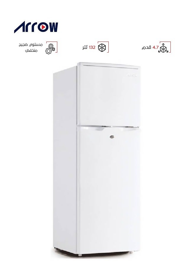Arrow Double Door Refrigerator - 4.7 Feet - 132 Liters - White - RO-220RDH - Image 1