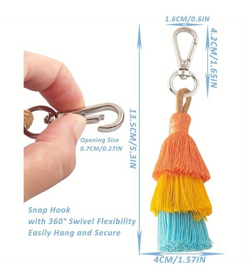 10 Multifunction Tassel Keychains Set Cute Car Keychain Wallet Additions Stylish Party Favors Birthday Souvenirs For Women Men - Image 4