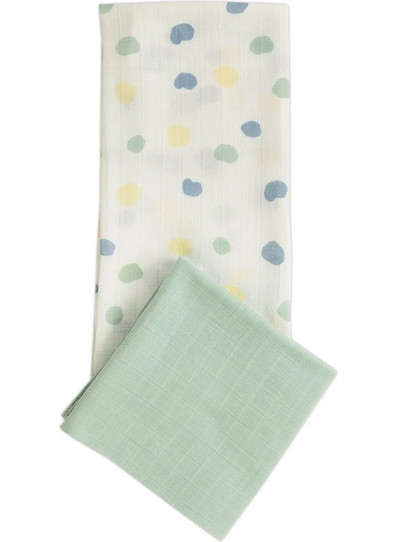 Jrmori 2-Piece Polka Dot Patterned Multi-Purpose Muslin 100X100CM