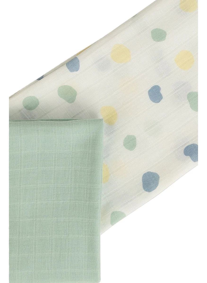 Jrmori 2-Piece Polka Dot Patterned Multi-Purpose Muslin 100X100CM
