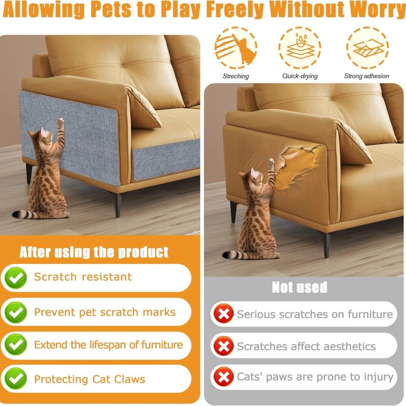 منى للألعاب واقي خدش للقطط ذاتي اللصق – حصيرة خدش كبيرة 100×40 سم من اللّباد، حماية فعّالة للكنب والأثاث، قابلة للقص، لاصق قوي ويصلح لمختلف الأسطح - Image 4