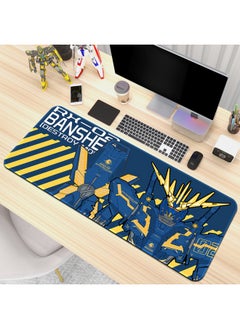 Gundam Mecha Style Anime Game Super Large Mouse Pad Thickened Personality Keyboard Pad Laptop Computer Office Desk Mat-Color:800x 300x 2mm Edge Lock-Pattern:Gundam [22-17]]