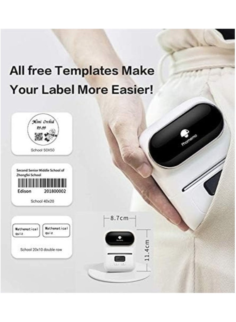 phomemo M110 Label Printer Portable Bluetooth Thermal Mini Label Maker Printer 40×30mm Label White - Image 4