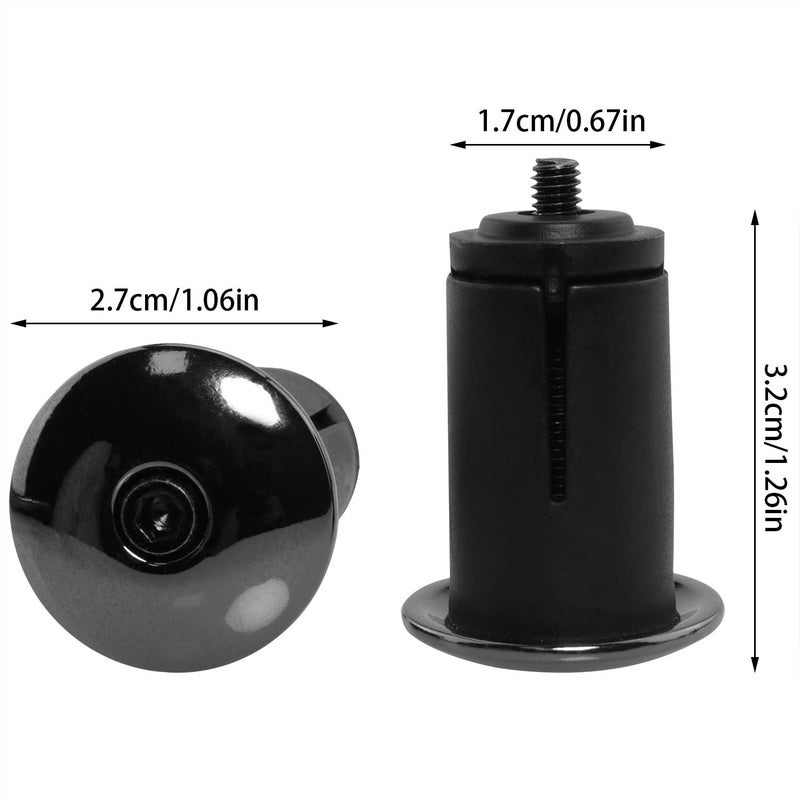 LUORNG 1Pairs Aluminum Alloy Bike Handlebar Bar End Plugs, Road Bicycle Grip, Expanding Adjustable Locking Caps for Mountain Bikes, Handlebars, Electroplating Black - Image 3