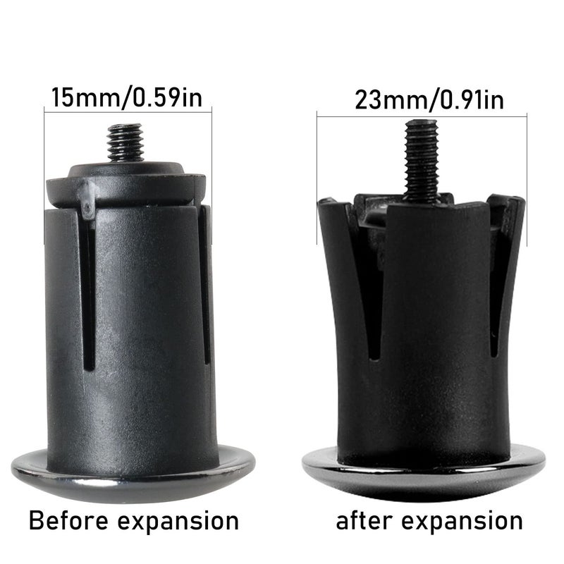 LUORNG 1Pairs Aluminum Alloy Bike Handlebar Bar End Plugs, Road Bicycle Grip, Expanding Adjustable Locking Caps for Mountain Bikes, Handlebars, Electroplating Black - Image 5