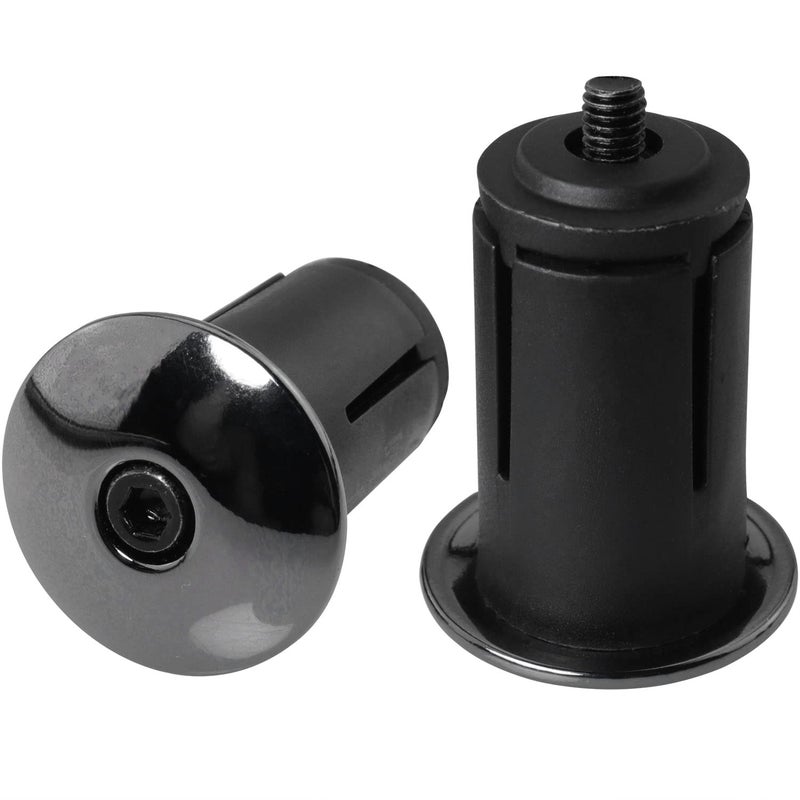LUORNG 1Pairs Aluminum Alloy Bike Handlebar Bar End Plugs, Road Bicycle Grip, Expanding Adjustable Locking Caps for Mountain Bikes, Handlebars, Electroplating Black - Image 1