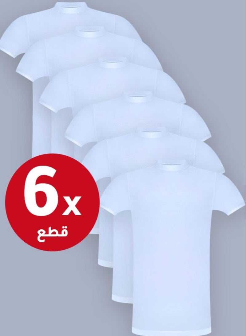 Half-sleeved T-shirt, 100% cotton, Egyptian-made (6) pieces 