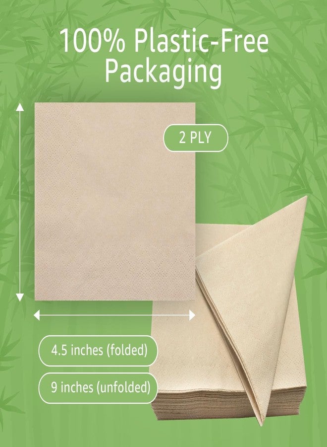 ibambo Jenvita 100% Bamboo Wedding Cocktail Napkins Disposable (250 Pack) | 2-Ply FSC Certified | Compostable Bar Napkins for Party, Home or Commercial Use | 4.5 x 4.5 Inch Folded | Ideal for Serving Drinks - Image 4