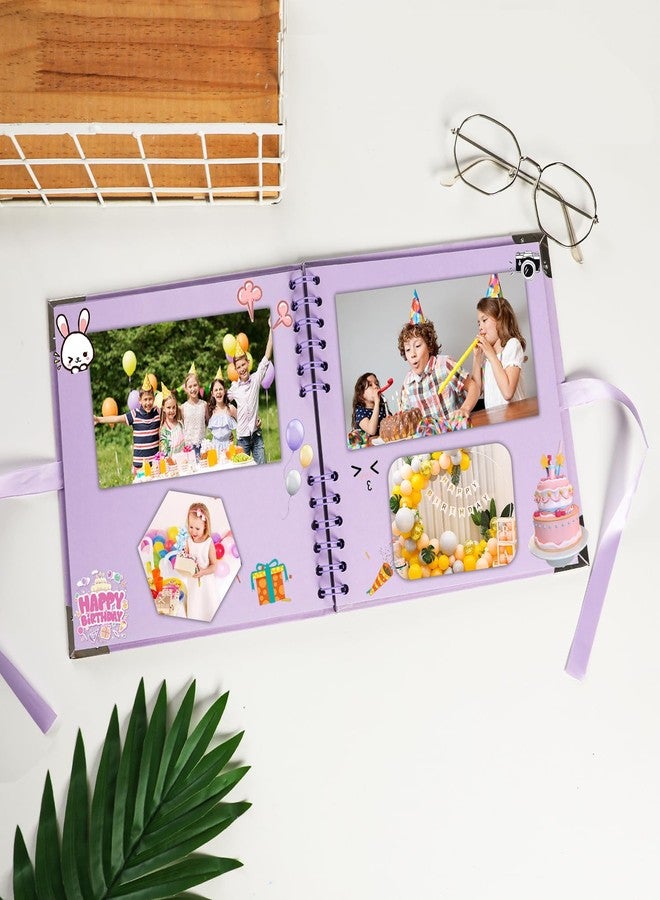 LOYAL BOOK Scrapbook (8 x 8 inch) Scrapbook Album 60 Pages Ideal for Your DIY Scrapbooking Albums Wedding and Anniversary Family Photo Album (purple) - Image 4