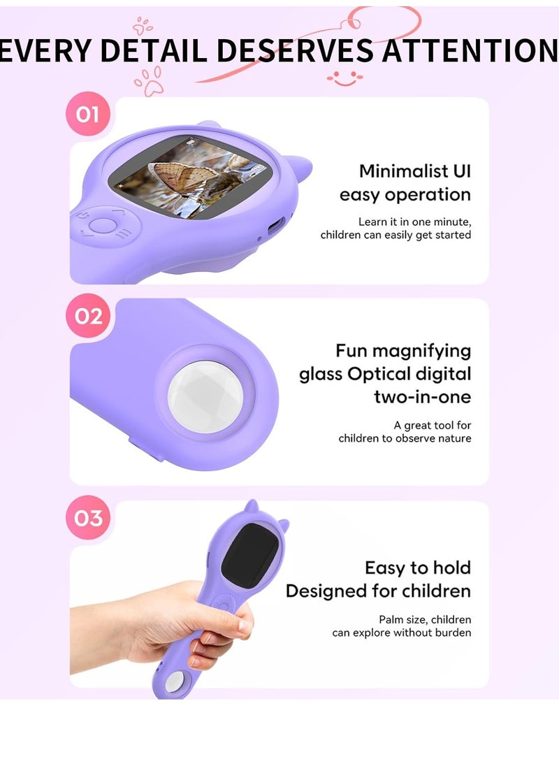 Bukela Microscope for Kids - Mini Pocket Handheld Microscope for Toddlers-Educational Science Kit Toys for  Birthday Gifts Toys for 3- 10 Year Old Girls（Purple）  - Image 5