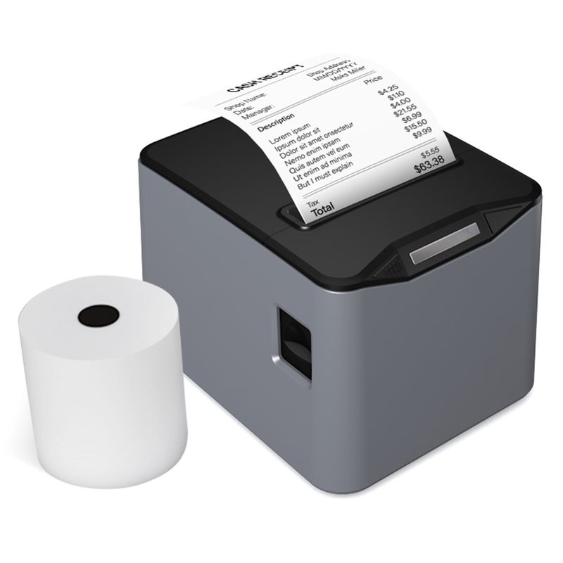 Thermal Receipt Printer 80mm Desktop Direct Thermal Printing USB+LAN Connection High Speed with Auto Cutter Large Paper Bin Support ESC/POS for Shipping Business Restaurant Kitchen - Image 1