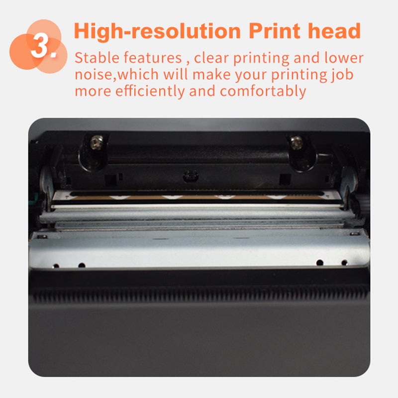 Thermal Receipt Printer 80mm Desktop Direct Thermal Printing USB+LAN Connection High Speed with Auto Cutter Large Paper Bin Support ESC/POS for Shipping Business Restaurant Kitchen - Image 5