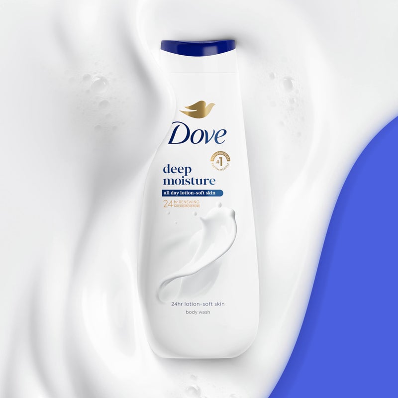 Dove Body Wash Deep Moisture For 24hr Lotion-Soft Skin Moisturizing Skin Cleanser with No Sulfates No Parabens 20 oz - Image 4