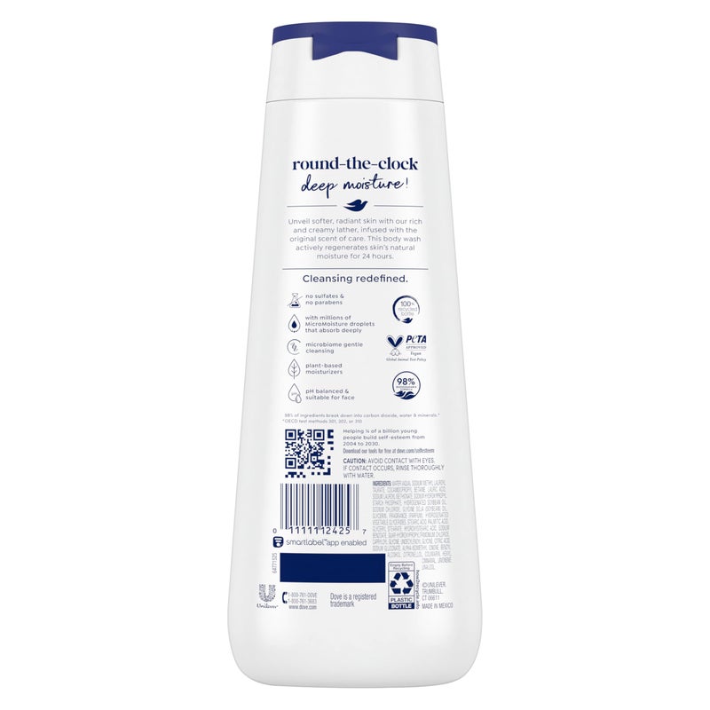Dove Body Wash Deep Moisture For 24hr Lotion-Soft Skin Moisturizing Skin Cleanser with No Sulfates No Parabens 20 oz - Image 2