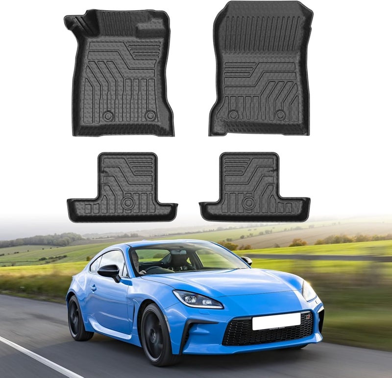 Mixsuper All Weather Floor Mats for Toyota GR86 2022-2025 - 1st & 2nd Row Set - Black - Image 1