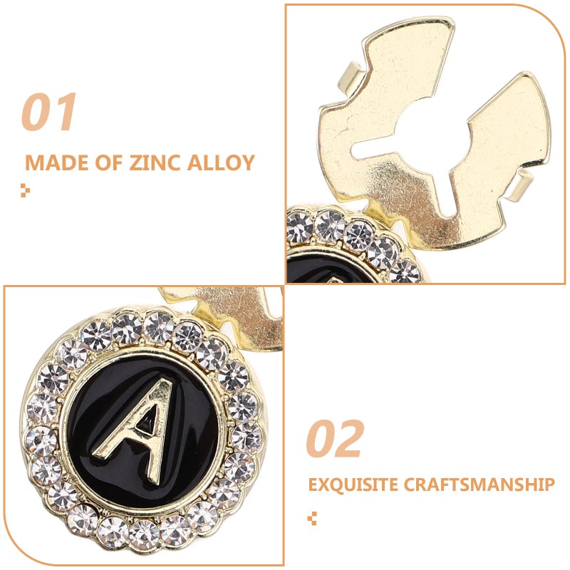 1 Pair Golden Plated Rhinestones Metal And Wedding Business Shirt Links Initial Alphabet For Men Tuxedo Shirt Cuffs Accessories - Image 5