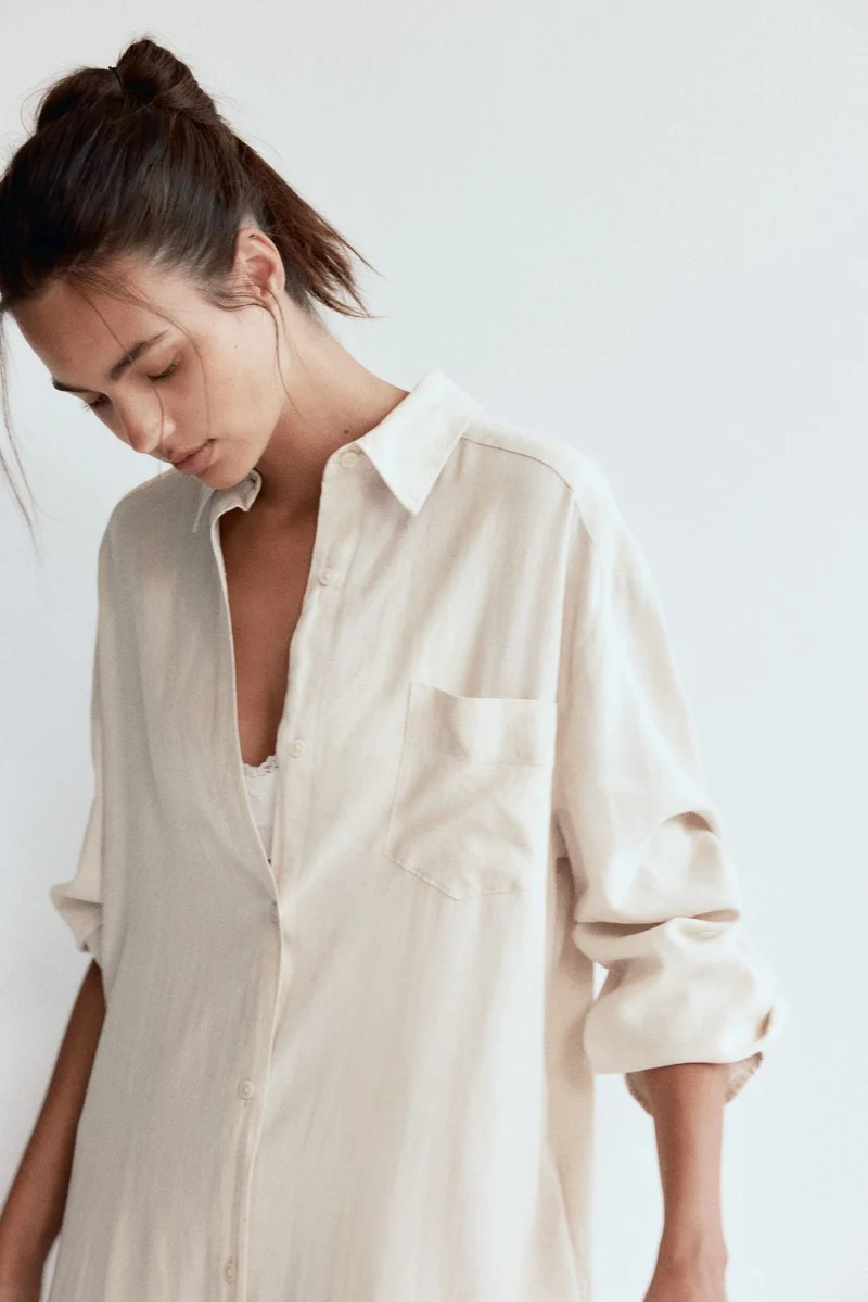 H&M Linen-blend shirt dress