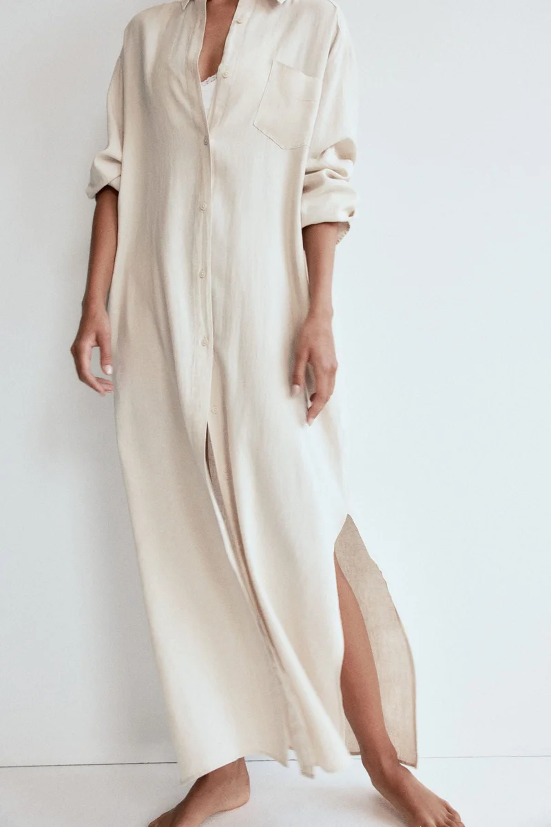 H&M Linen-blend shirt dress