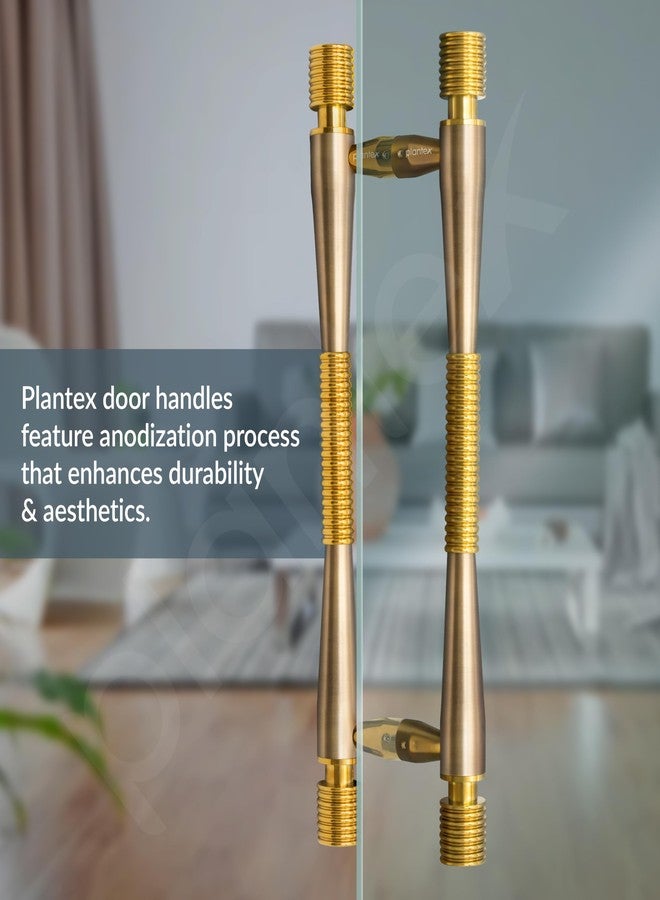 Plantex 12 Inch Main Door Handle/Stainless Steel Handle for Door/Pull-Push Handle for Home/Office/3 Years Warranty Pack of 1 (APS-147, Brass Antique & Gold) - Image 4