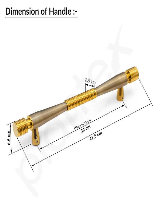 Plantex 12 Inch Main Door Handle/Stainless Steel Handle for Door/Pull-Push Handle for Home/Office/3 Years Warranty Pack of 1 (APS-147, Brass Antique & Gold) - Image 2