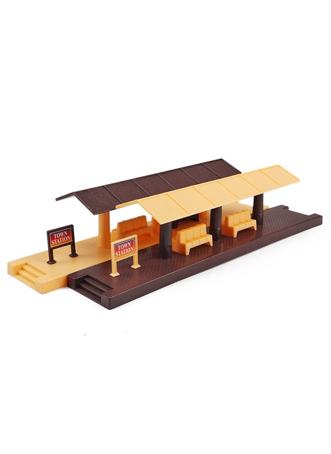 Generic Qgso1/87 Bus Platform Train Moon Platform Accessories Model Bus Station Point Matchinging Toys Beijing Market Plastic-Color:One Stand + 3 Dolls [dolls With Random Styles]  - Image 4