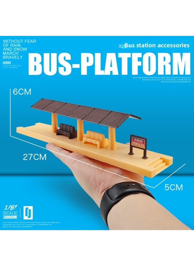 Generic Qgso1/87 Bus Platform Train Moon Platform Accessories Model Bus Station Point Matchinging Toys Beijing Market Plastic-Color:One Stand + 3 Dolls [dolls With Random Styles]  - Image 2