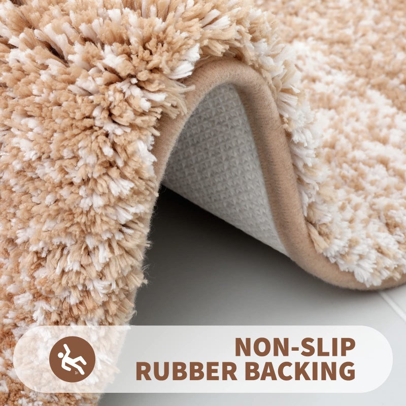 OLANLY Luxury Bathroom Rug Mat  Extra Soft and Absorbent Microfiber Bath Rugs  Non-Slip Plush Shaggy Bath Carpet  Machine Wash Dry  Bath Mats for Bathroom Floor  Tub and Shower  16x24  Beige - Image 4