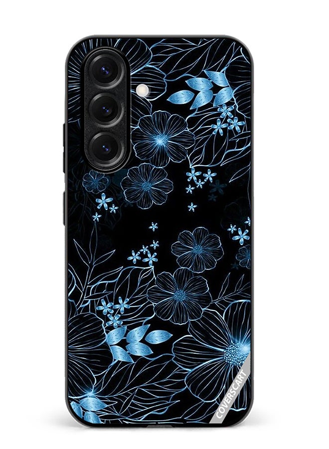 Protective Case Cover For Samsung Galaxy S25 Blue Flower Design Multicolour