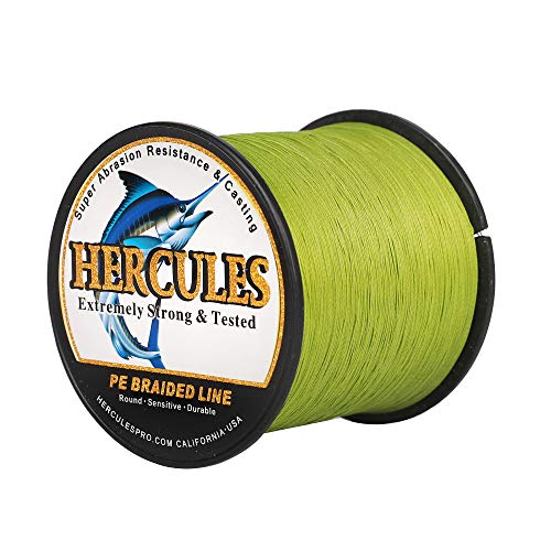 HERCULES Super Cast 500M 547 Yards Braided Fishing Line 40 LB Test for Saltwater Freshwater PE Braid Fish Lines Superline 8 Strands - Army Green, 40LB (18.1KG), 0.32MM - Image 1
