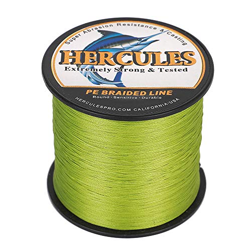 HERCULES Super Cast 500M 547 Yards Braided Fishing Line 40 LB Test for Saltwater Freshwater PE Braid Fish Lines Superline 8 Strands - Army Green, 40LB (18.1KG), 0.32MM - Image 4