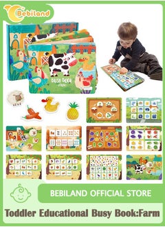 Bebiland Early Toddler Educational Busy Book, Farm Theme Preschool Learning Activities Quiet Book for Kids to Develop Learning Skills  - Image 1