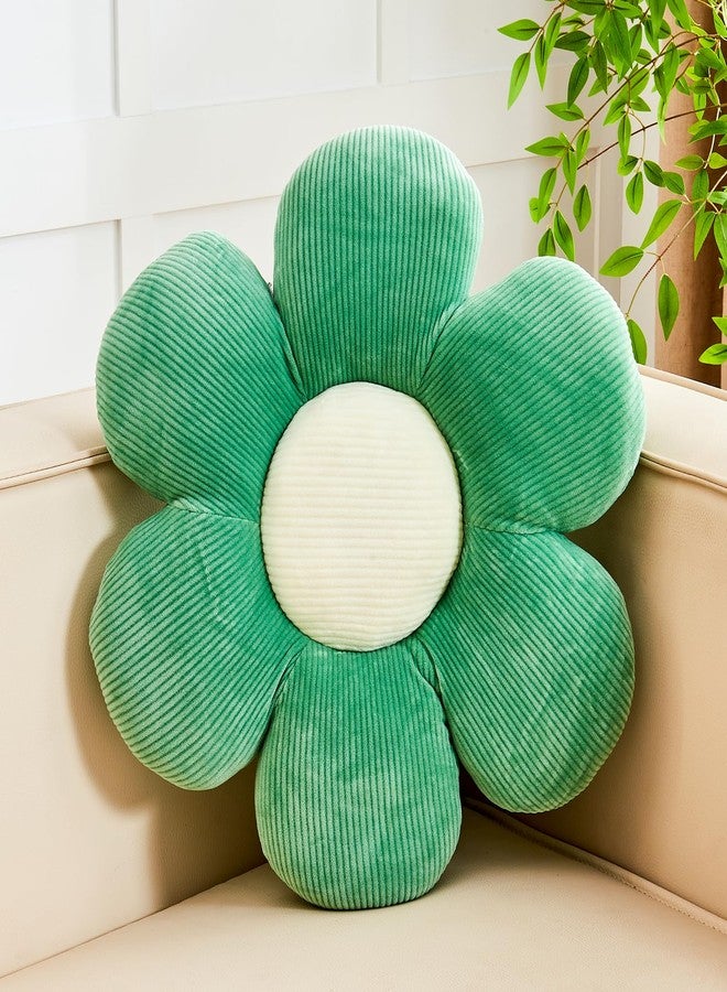 Kcvvcr Sage Green Flower Pillow, 14.9" Cute Flower Shaped Floor Pillow, Aesthetic Floral Plush Daisy Decorative Throw Pillows for Bed Sofa Couch - Image 1