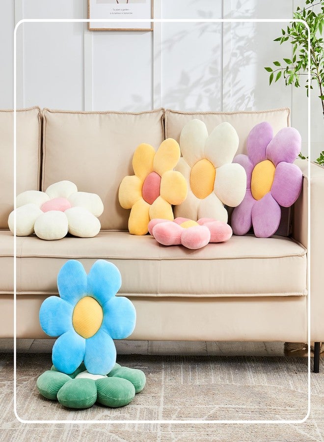 Kcvvcr Sage Green Flower Pillow, 14.9" Cute Flower Shaped Floor Pillow, Aesthetic Floral Plush Daisy Decorative Throw Pillows for Bed Sofa Couch - Image 5