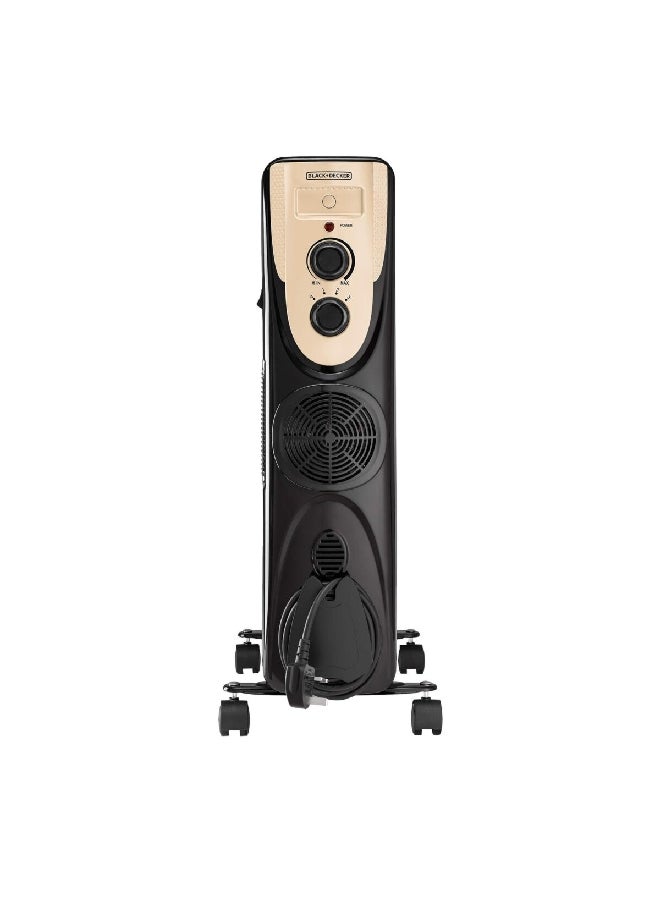 BLACK+DECKER 2500W 13-Fins Oil Filled Radiator Heater 2500 W OR013FD-B5 Black/Gold - Image 2