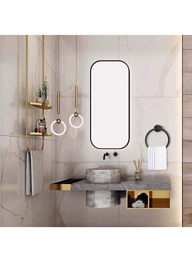 Matte Black Towel Ring for Bathroom 1 Pack, Kitchen Bath Towel Holder Hangers Wall Mount Heavy Duty Storage Stainless Steel  - Image 3