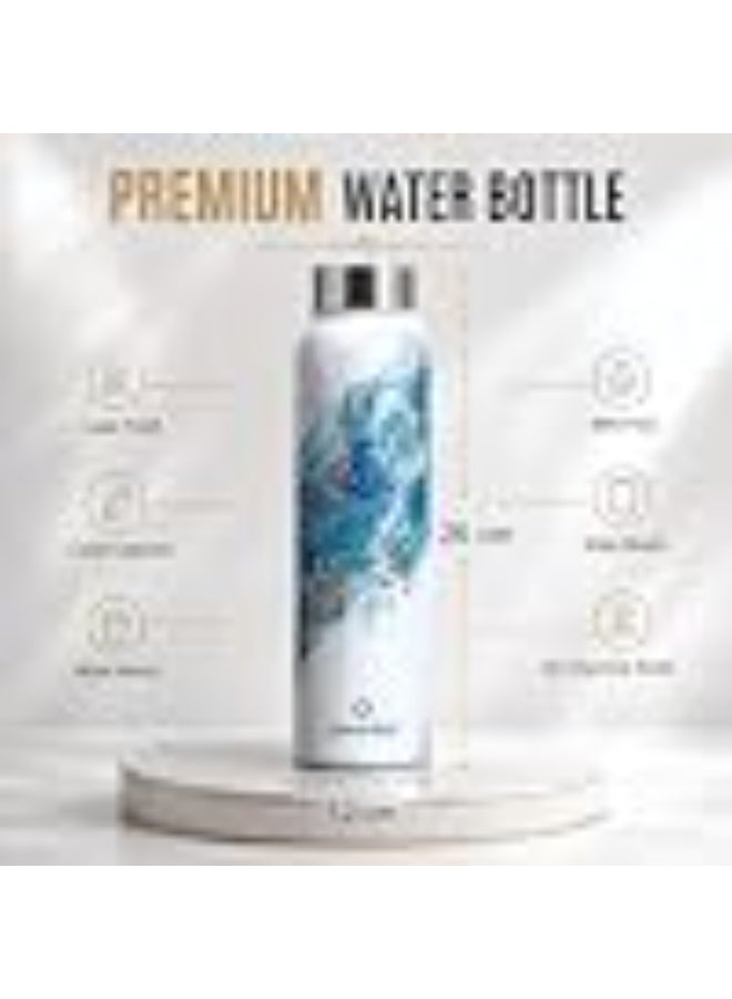 Speedex Stainless Steel Printed Water Bottle 1 Ltr 1000 ml, BIS Approved, Leak Proof Screw Cap Bottle for Office, School, Travel, Daily Use for Men, Women, Kids, Adults, Ice Marble, Set of 4 - Image 2